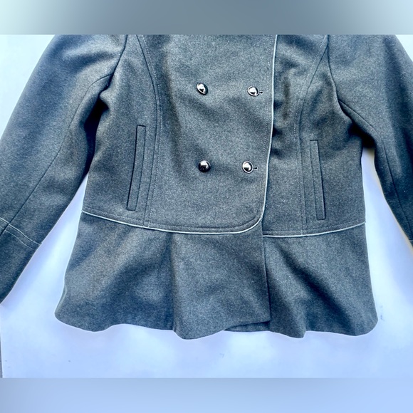 Banana Republic Mario Bellucci military jacket Olive Double-Breasted Peplum, XL - Picture 7 of 16